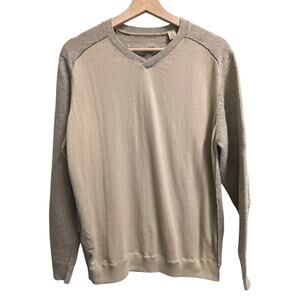 Tommy Bahama Merino Wool V Neck Sweater Elbow Pads Men's Size Medium